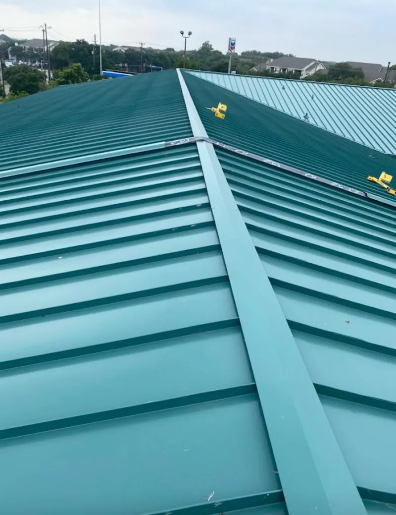 Green commercial metal roof ridge and valley for Metal Roof Repair in East Chicago